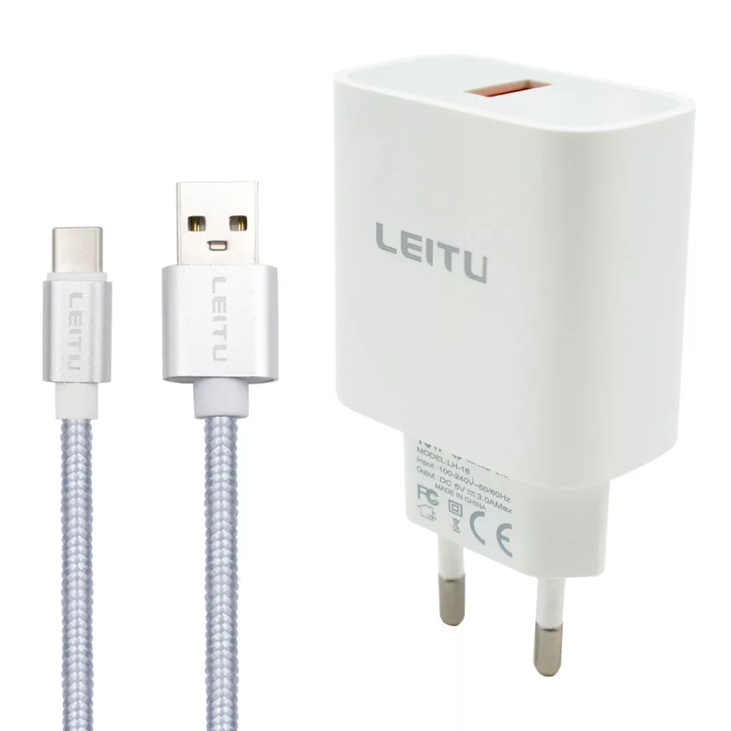 شارژر دیواری لیتو مدل LH- 16 به همراه کابل تبدیل USB-C