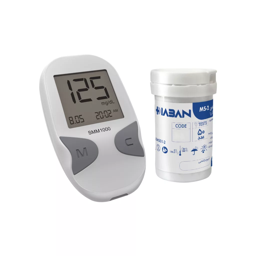 دستگاه تست قند خون دیابان مدل SMM 1000 به همراه نوار تست قند خون بسته 50 عددی