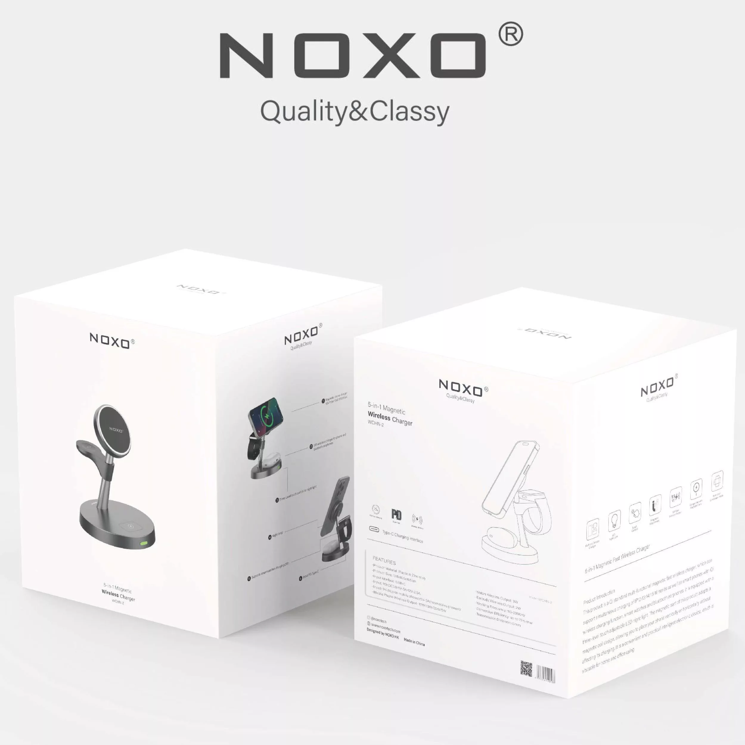 پایه نگهدارنده و شارژر بی سیم مغناطیسی نوکسو مدل WCHN-2