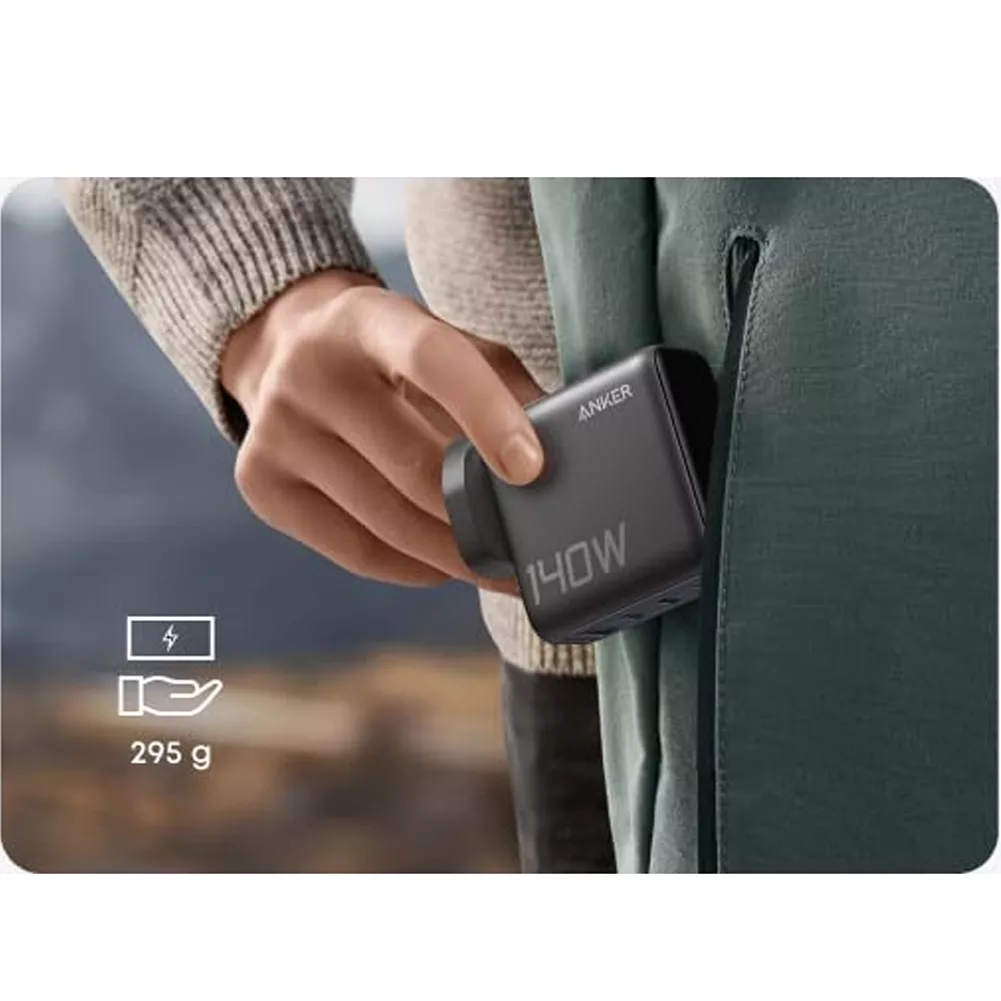 شارژر دیواری 140 وات 4 پورت انکر مدل B0DPKP7RD8 به همراه کابل USB-C به طول 1.5 متر