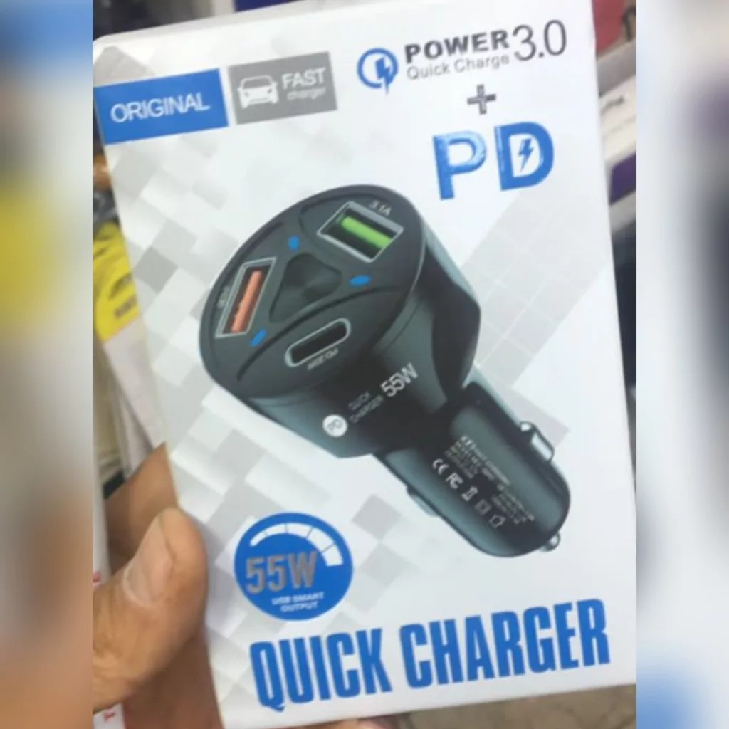 شارژر فندکی 55 وات پی دی مدل FAST CHARGER 55W