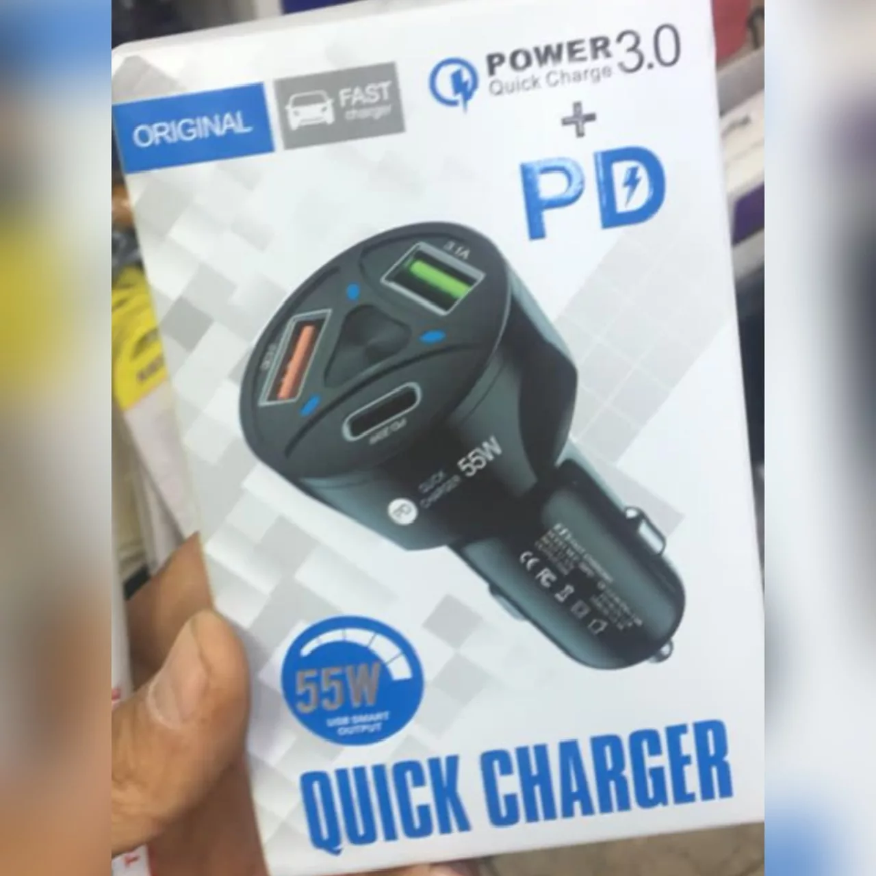 شارژر فندکی 55 وات پی دی مدل FAST CHARGER 55W