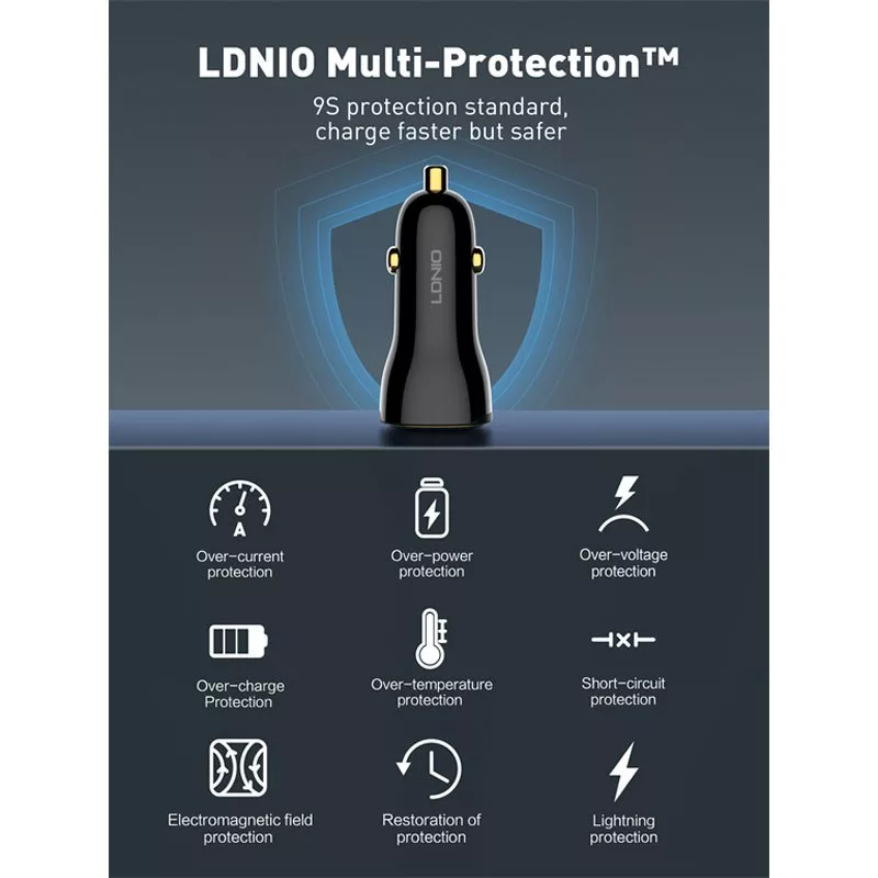 شارژر فندکی 60 وات الدینیو مدل C103