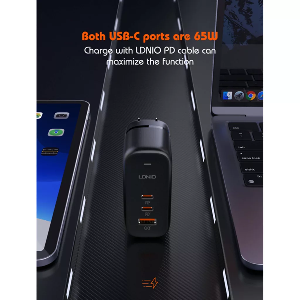 شارژر دیواری 65 وات الدینیو مدل Q366