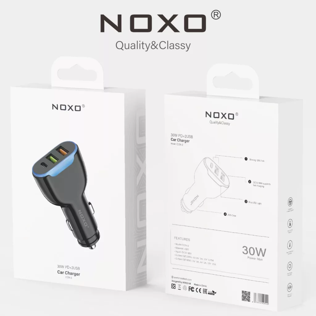 شارژر فندکی 30 وات سه پورت نوکسو مدل CCN-2