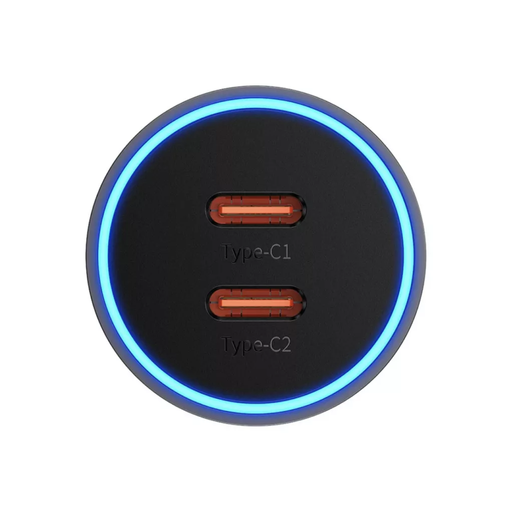 شارژر فندکی 60 وات بیسوس مدل Dual USB-C CGJM000213