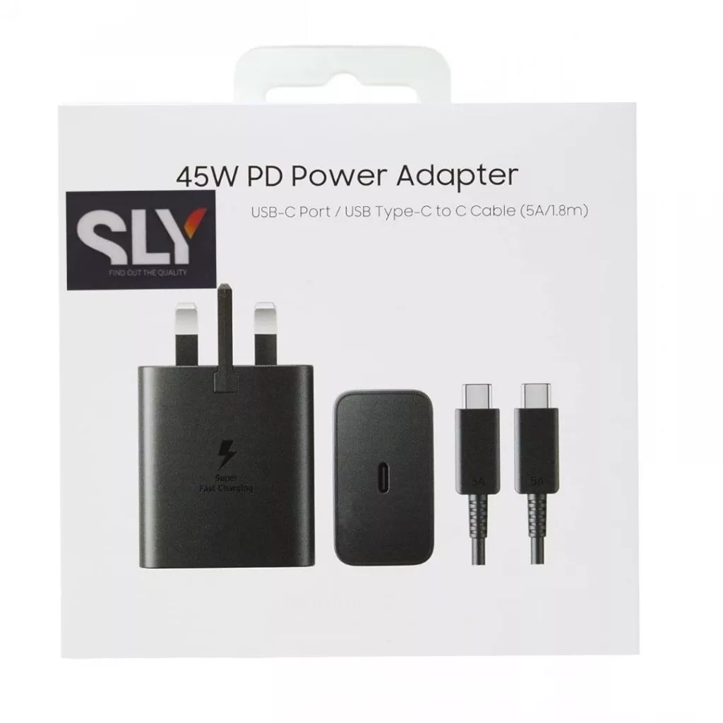 شارژر دیواری 45 وات اس ال وای مدل Super Fast Charge 2.0 به همراه کابل تبدیل USB-C