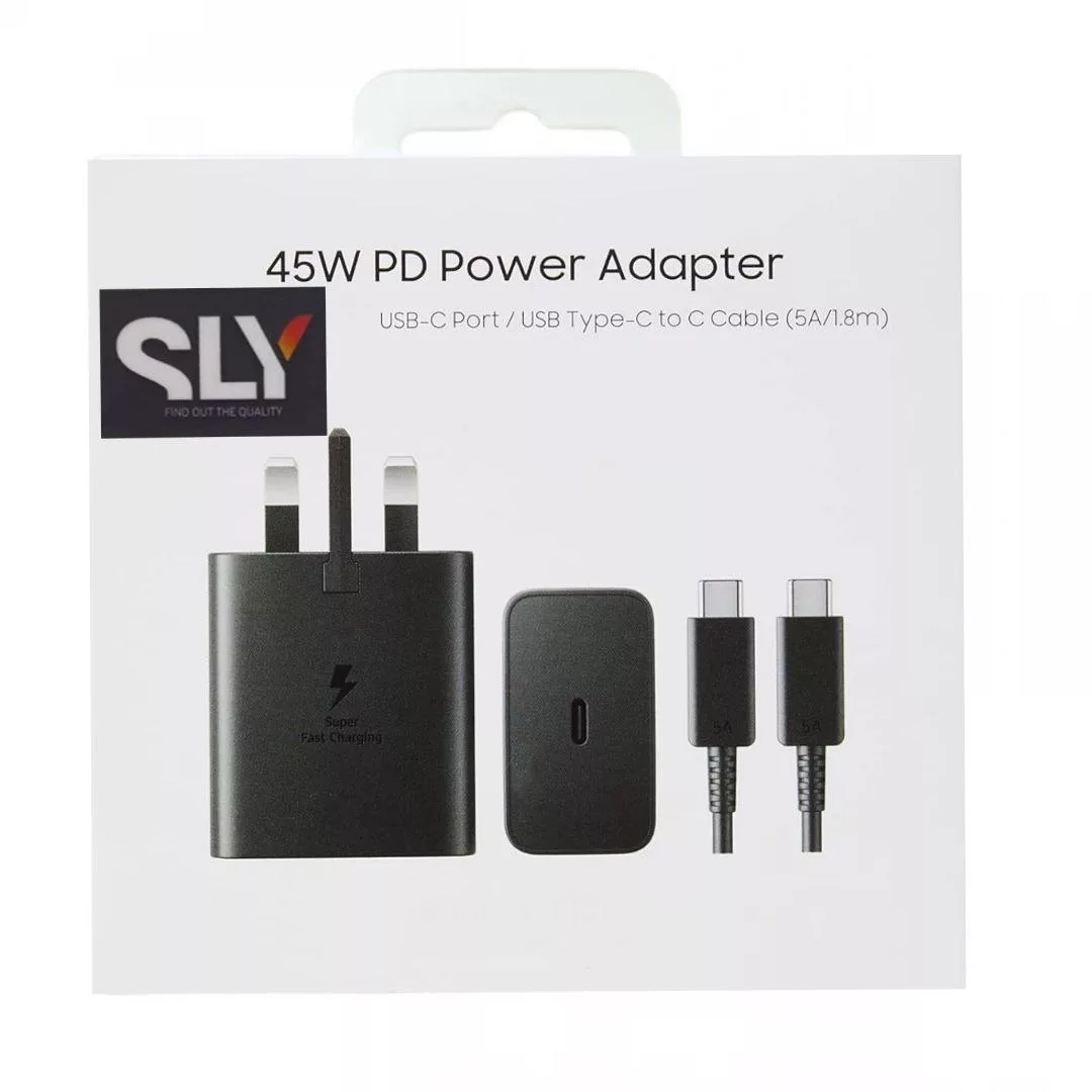 شارژر دیواری 45 وات اس ال وای مدل Super Fast Charge 2.0 به همراه کابل تبدیل USB-C