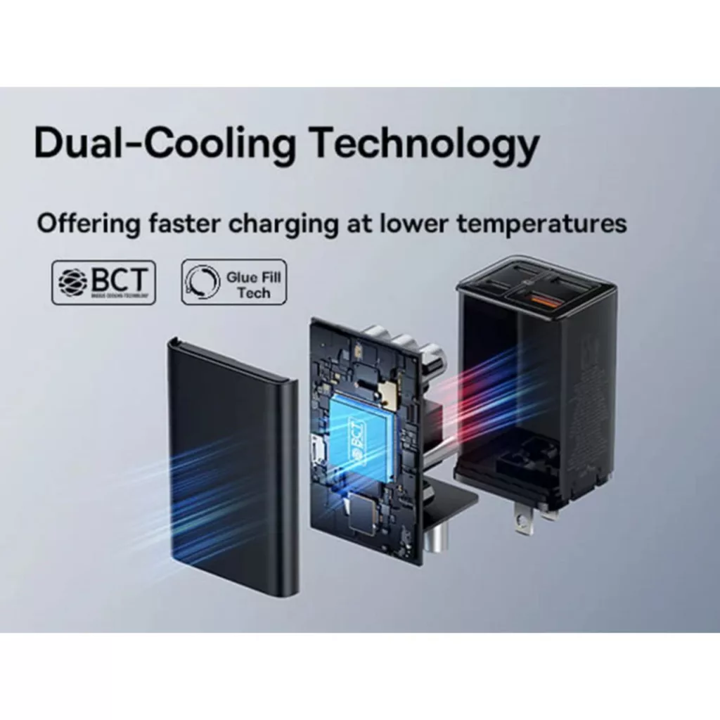 شارژر دیواری 65 وات بیسوس مدل  GAN6 PRO CCGAN65S6 به همراه کابل USB-C