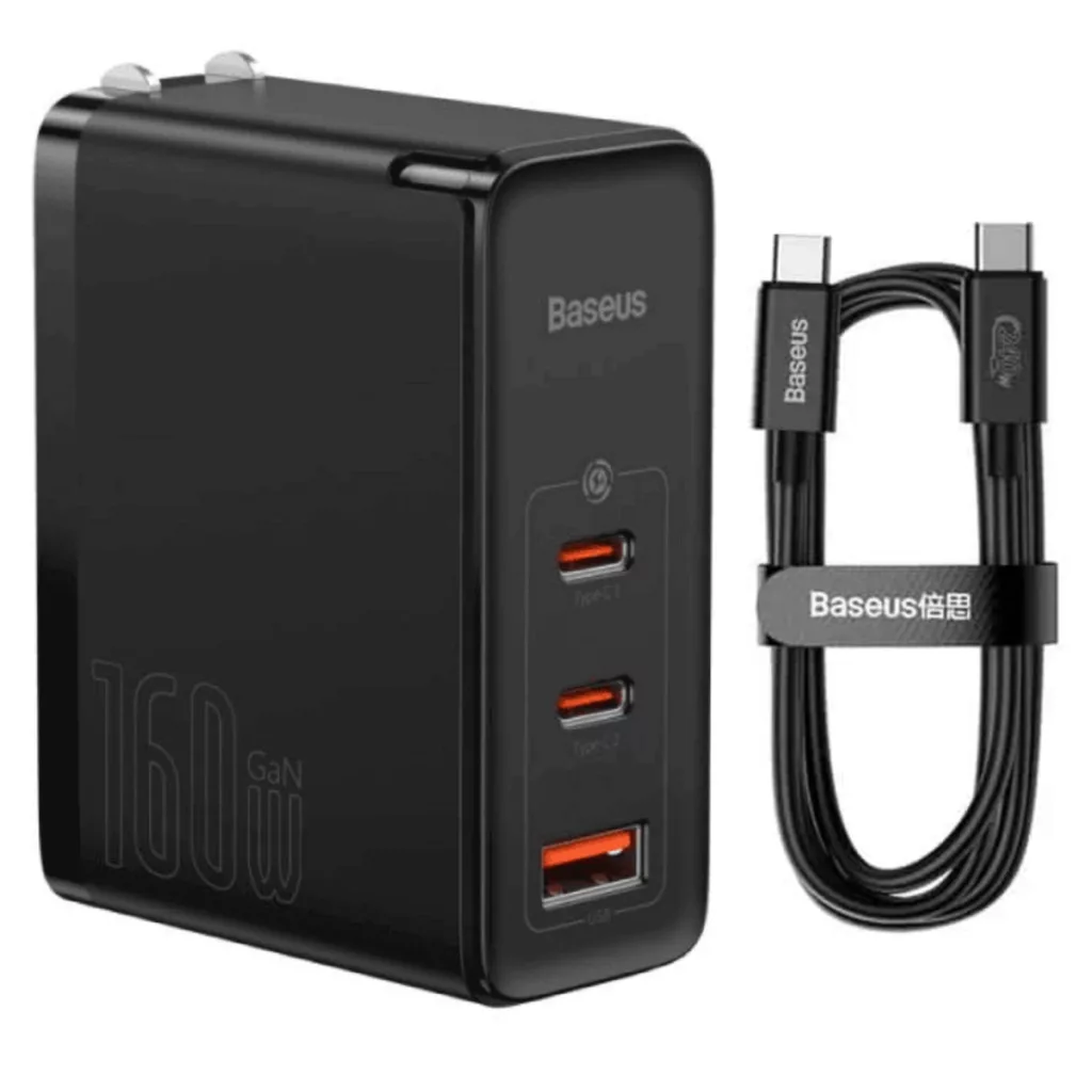 شارژر دیواری 160 وات باسئوس مدل GaN5 Pro به همراه کابل تبدیل USB-C
