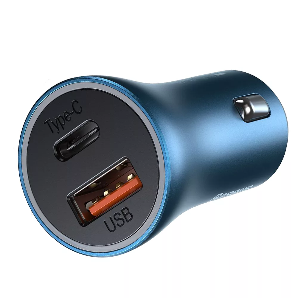 شارژر فندکی باسئوس مدل Golden Contactor به همراه کابل تبدیل USB-C