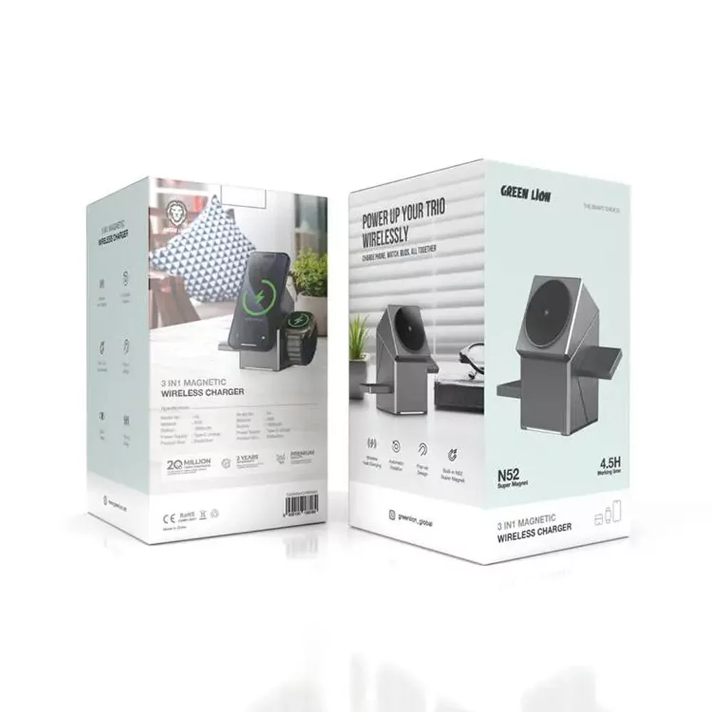 شارژر بی سیم گرین لاین مدل Power Trio 3 In 1