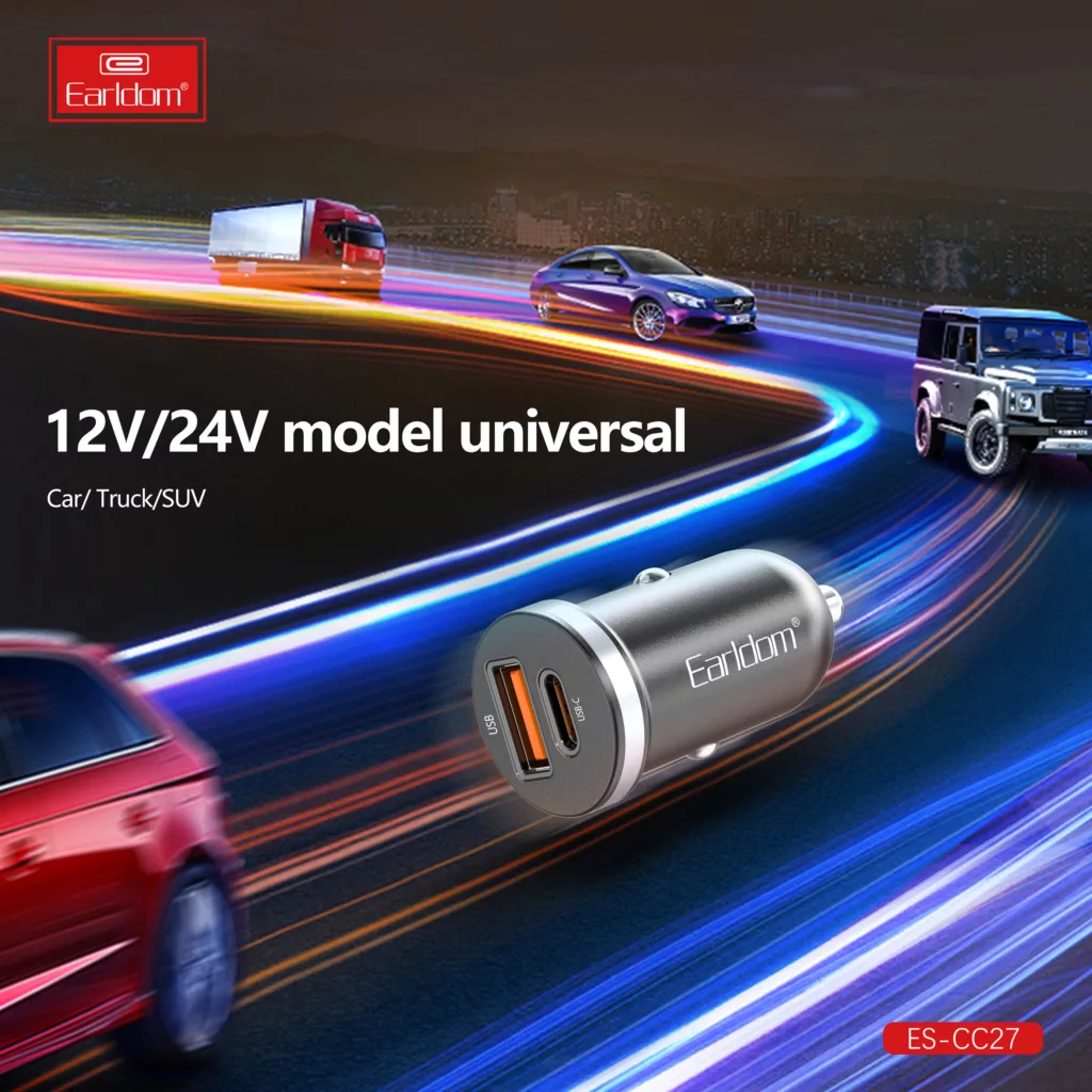 شارژر فندکی 30 واتی ارلدام مدل CC27