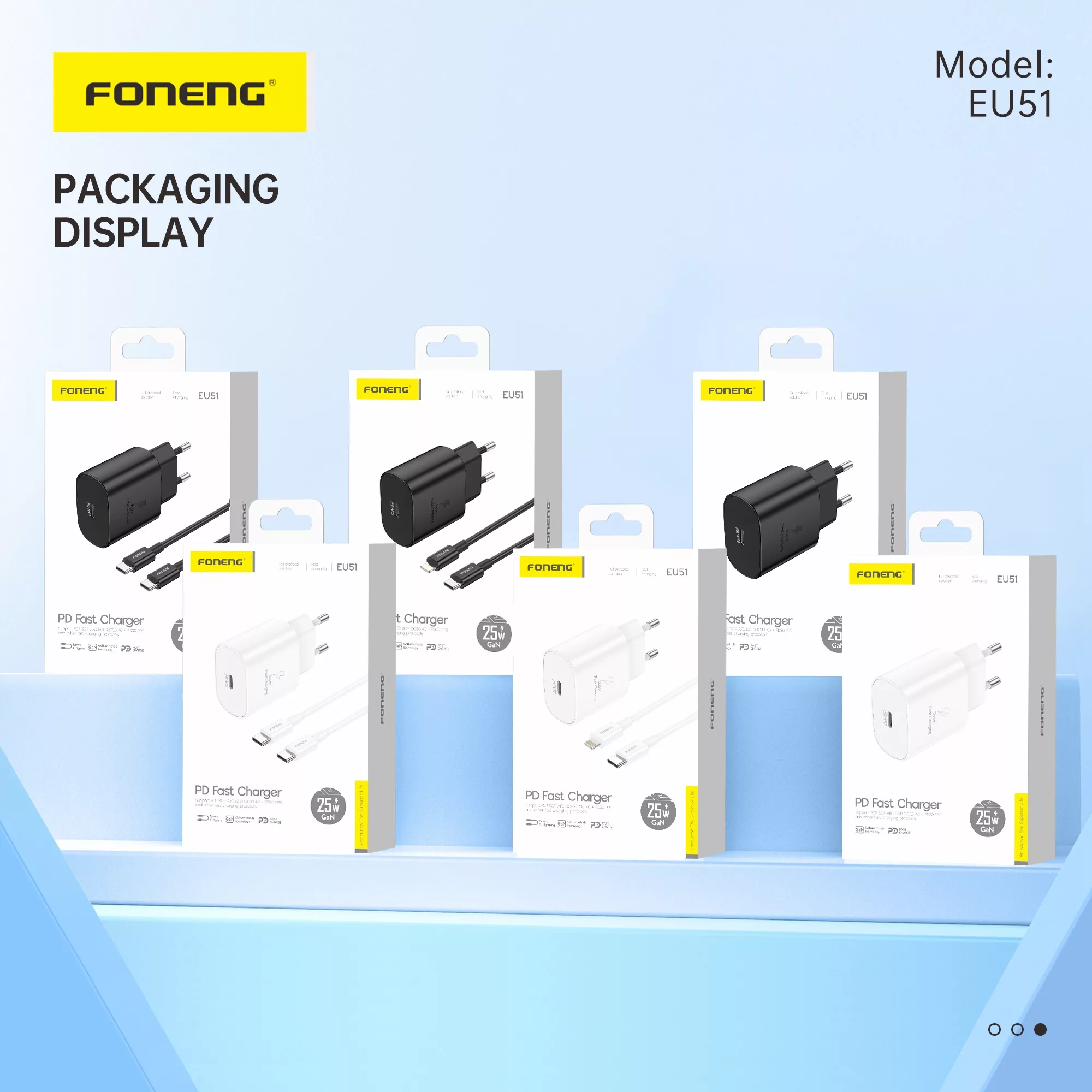 شارژر دیواری 25 وات فوننگ مدل A55 SUPERFAST EU به همراه کابل تبدیل USB-C