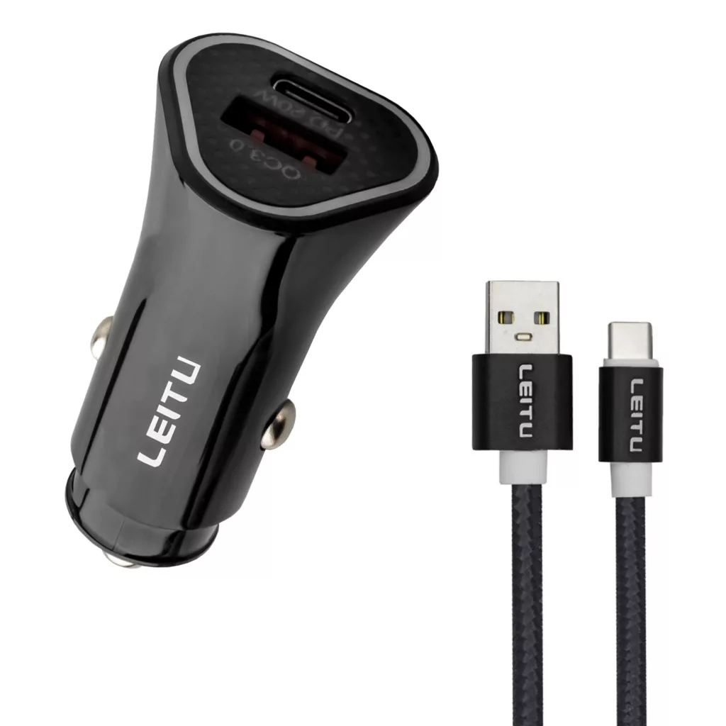 شارژر فندکی لیتو مدل LC-C14 به همراه کابل USB-C