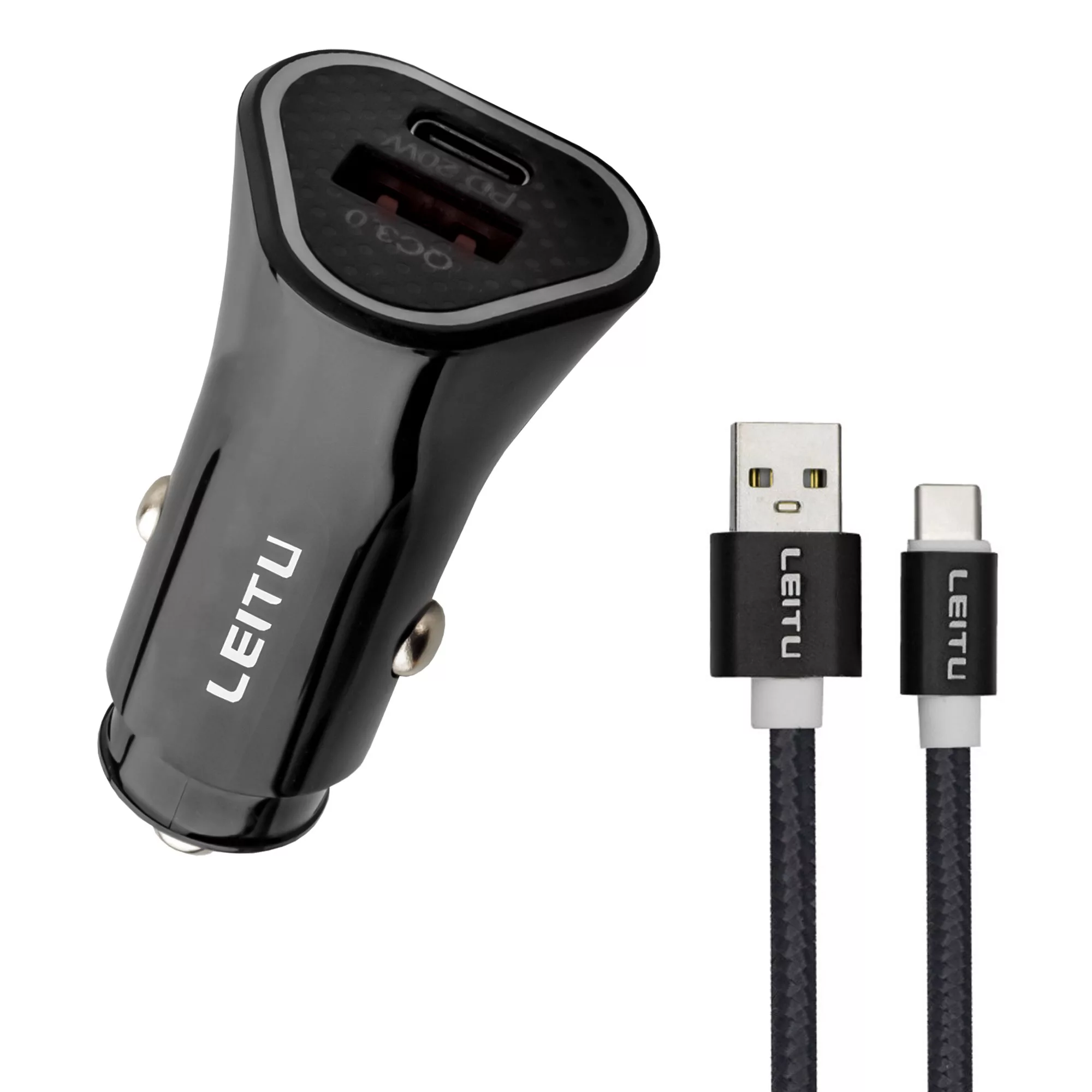 شارژر فندکی لیتو مدل LC-C14 به همراه کابل USB-C