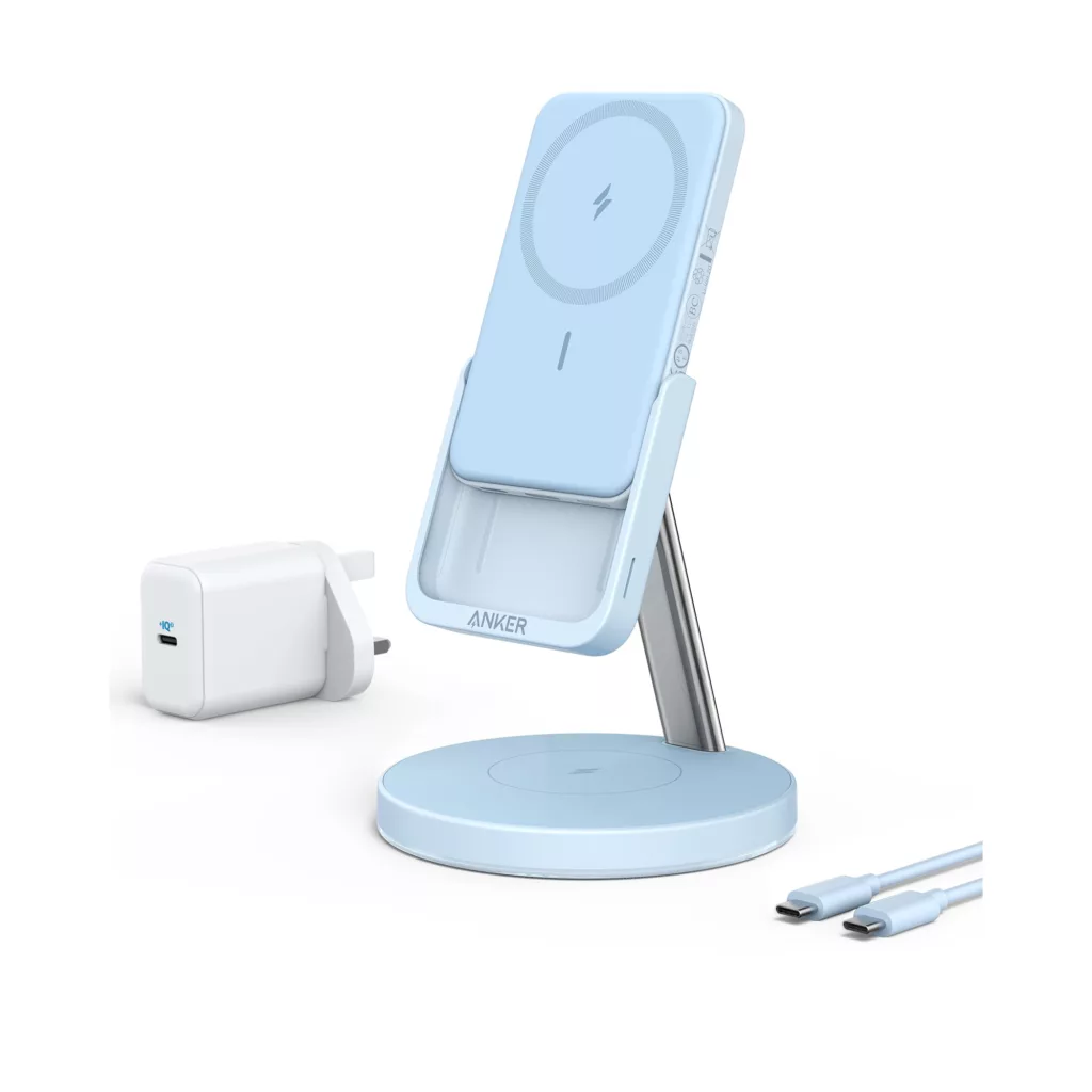 شارژر بی سیم انکر مدل A25A7 633 MagGo به همراه شارژر دیواری 25 واتی