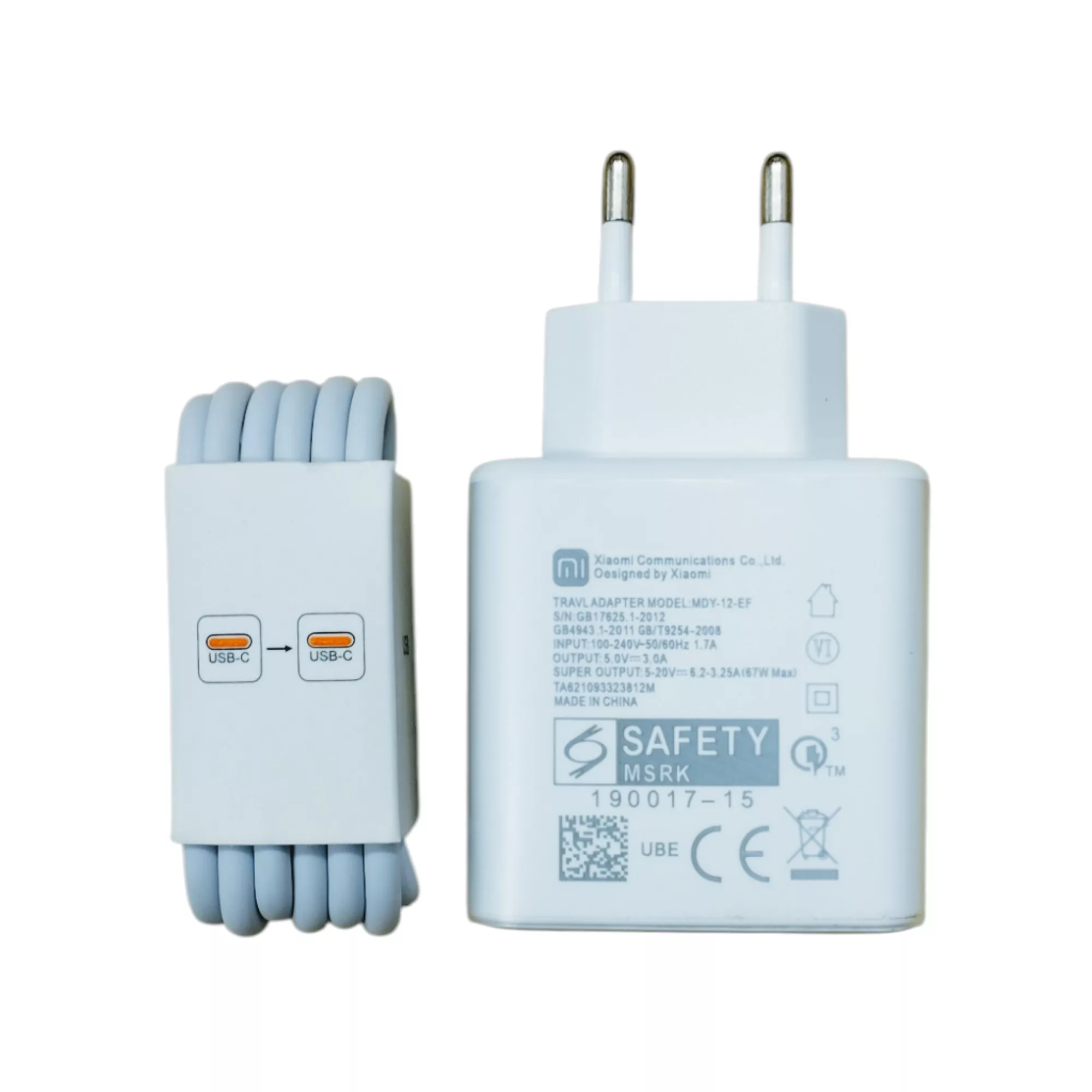 شارژر دیواری 67 وات مدل MDY-12-EF به همراه کابل تبدیل USB-C