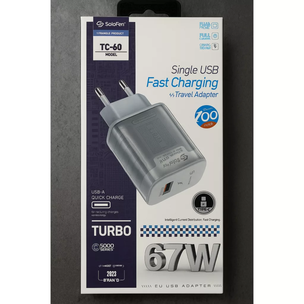 شارژر دیواری 45 وات پورت USB سولوفر مدل S24FE به همراه کابل تبدیل USB-C