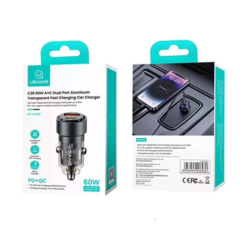 شارژر فندکی یوسمز مدل cc208