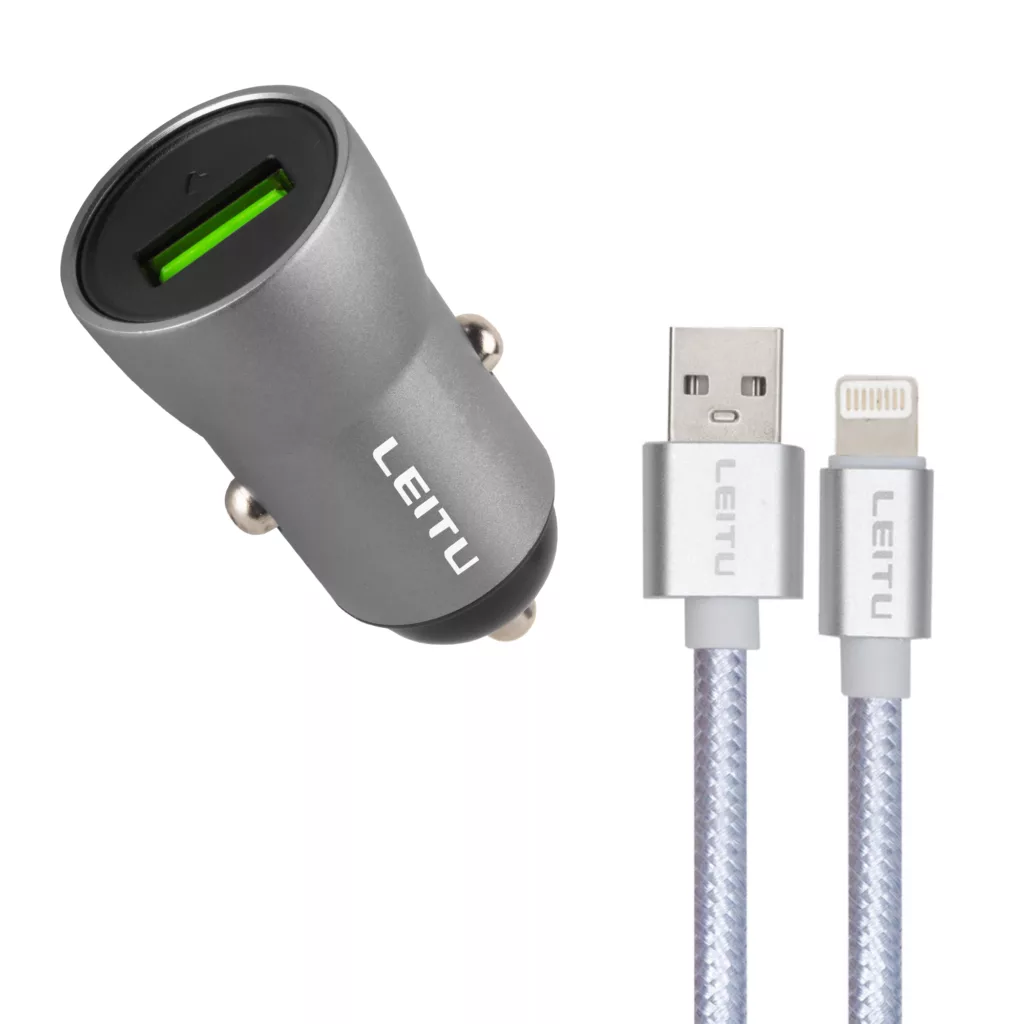 شارژر فندکی لیتو مدل LC-C12 20W به همراه کابل تبدیل لایتنینگ