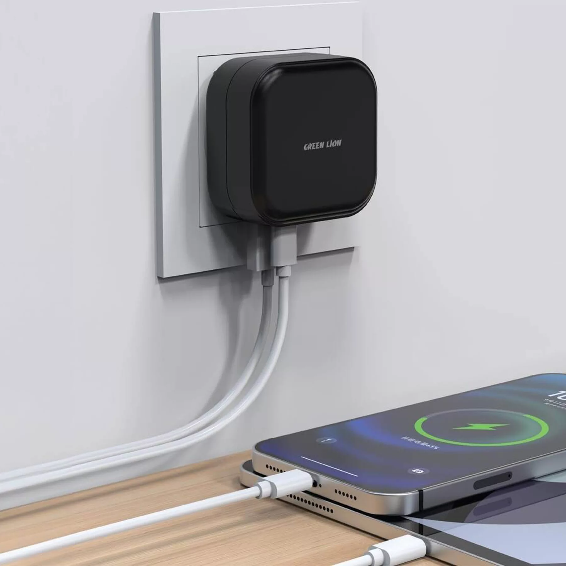 شارژر فندکی 20 وات گرین لاین مدل دوکاره دیواری