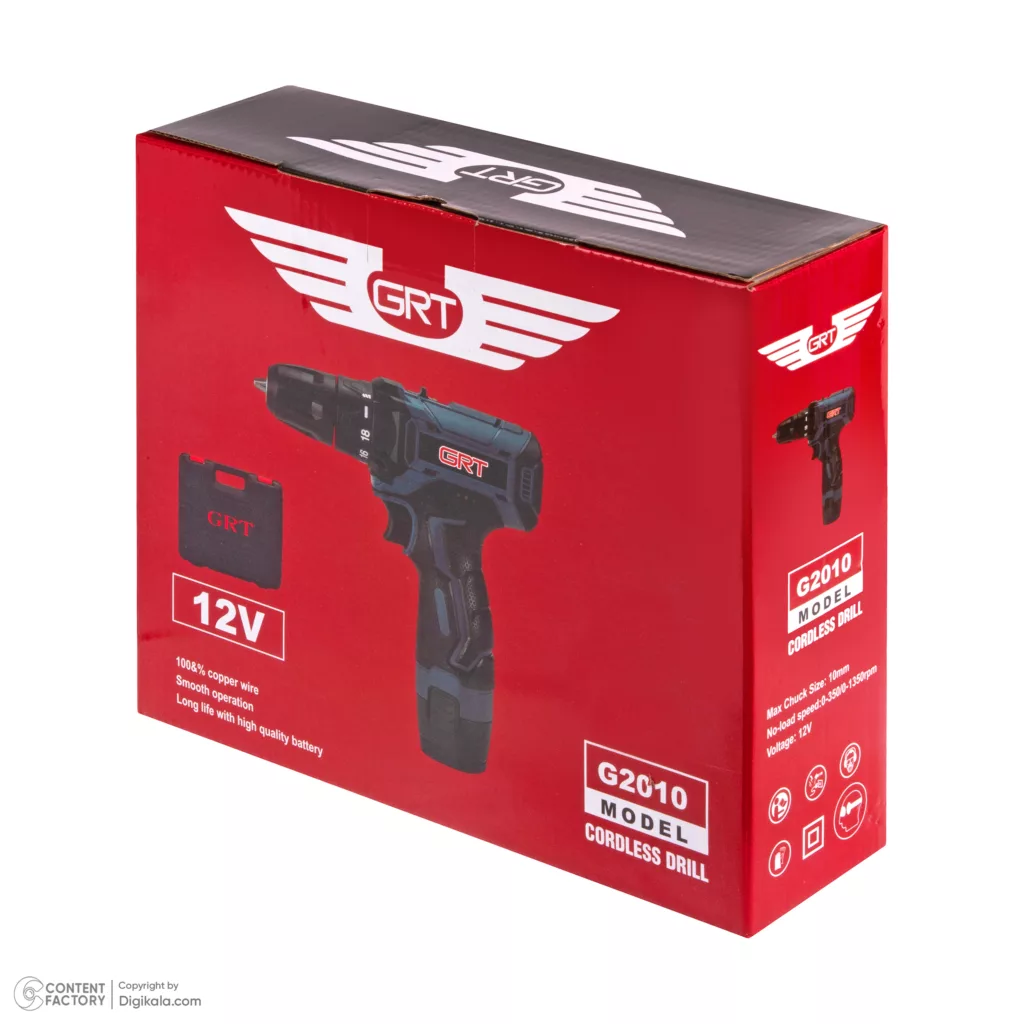 پیچ گوشتی شارژی جی آر تی مدل G2010