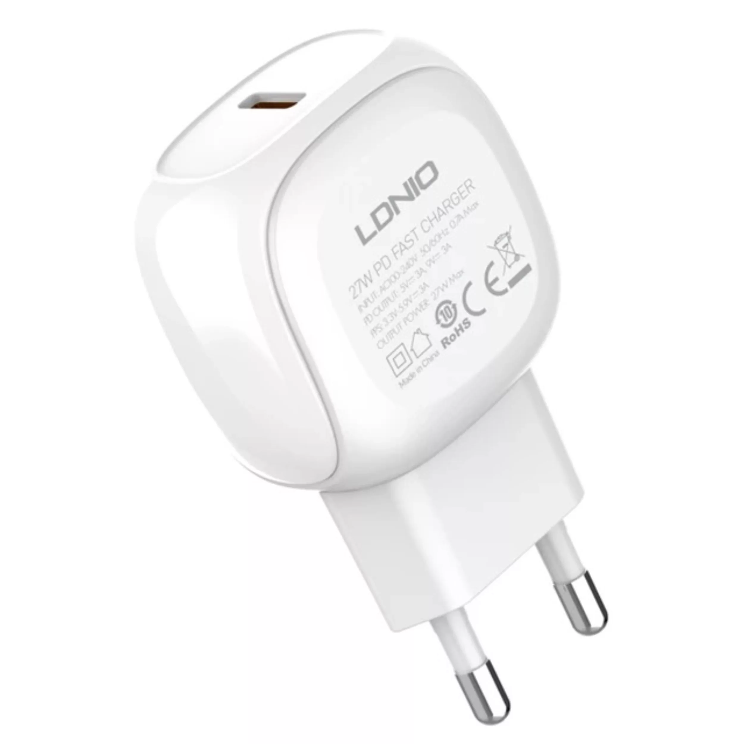 آداپتور شارژر 27 وات الدینیو مدل A1206C به همراه کابل تبدیل USB-C