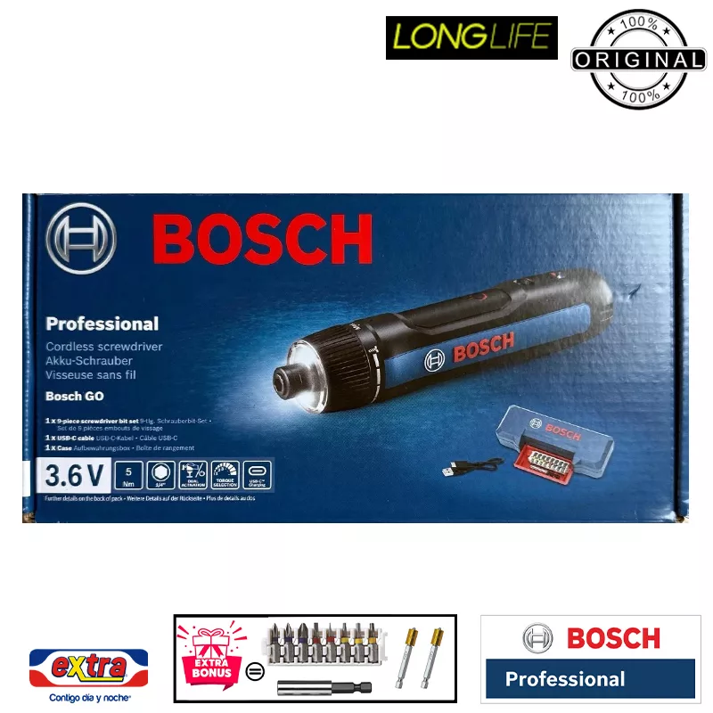 پیچ گوشتی شارژی 3.6 ولت مستقیم بوش مدل فوق هوشمند GO 3.6 New Extra