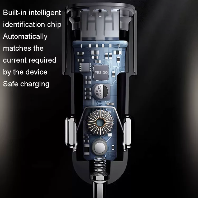 شارژر فندکی 60 وات یسیدو مدل Y55 به همراه کابل USB-C