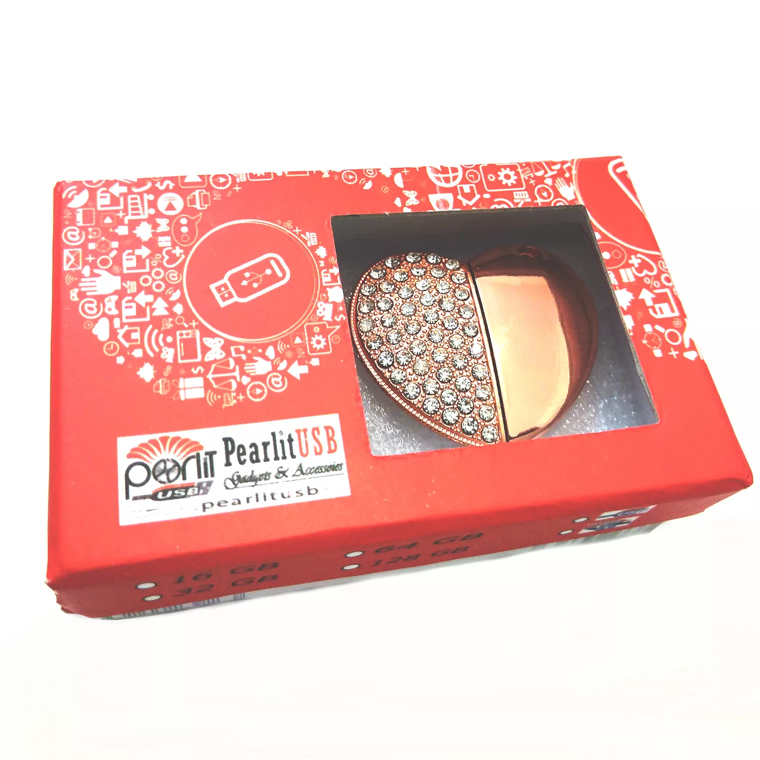 فلش مموری پرلیت یو اس بی طرح قلب مدل UJ-06-U.3 ظرفیت 64 گیگابایت