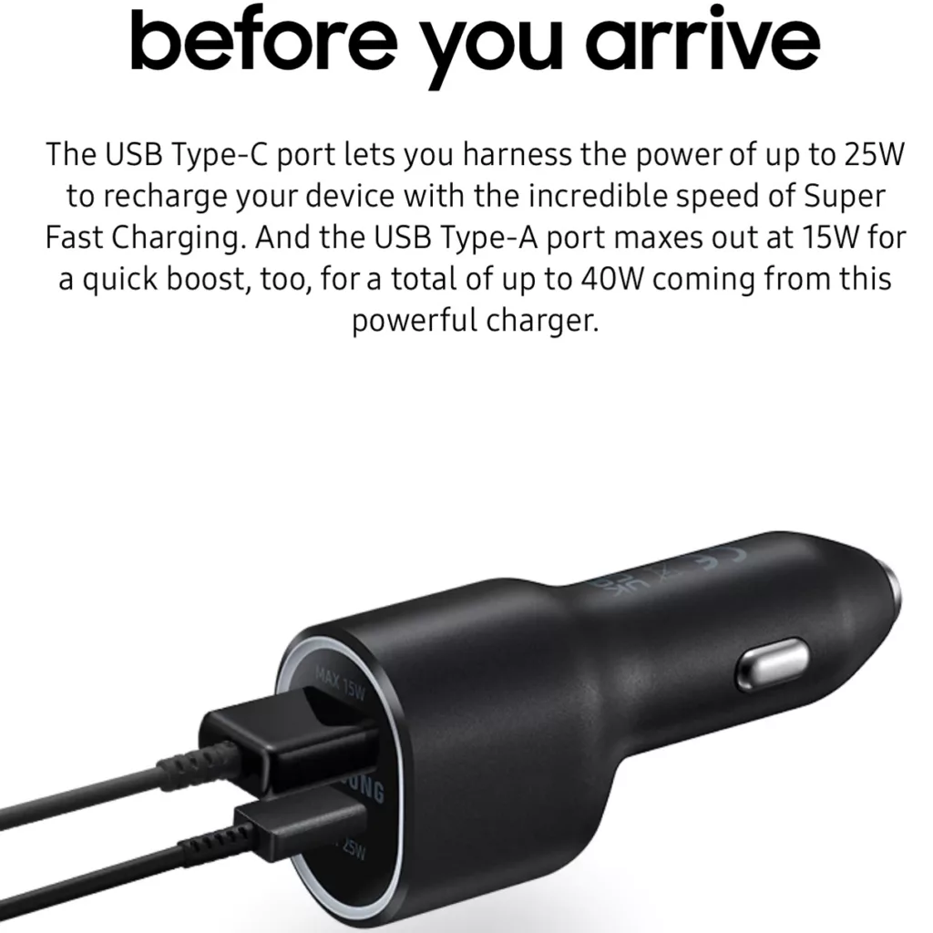 شارژر فندکی سامسونگ مدل DUO 25W/15W