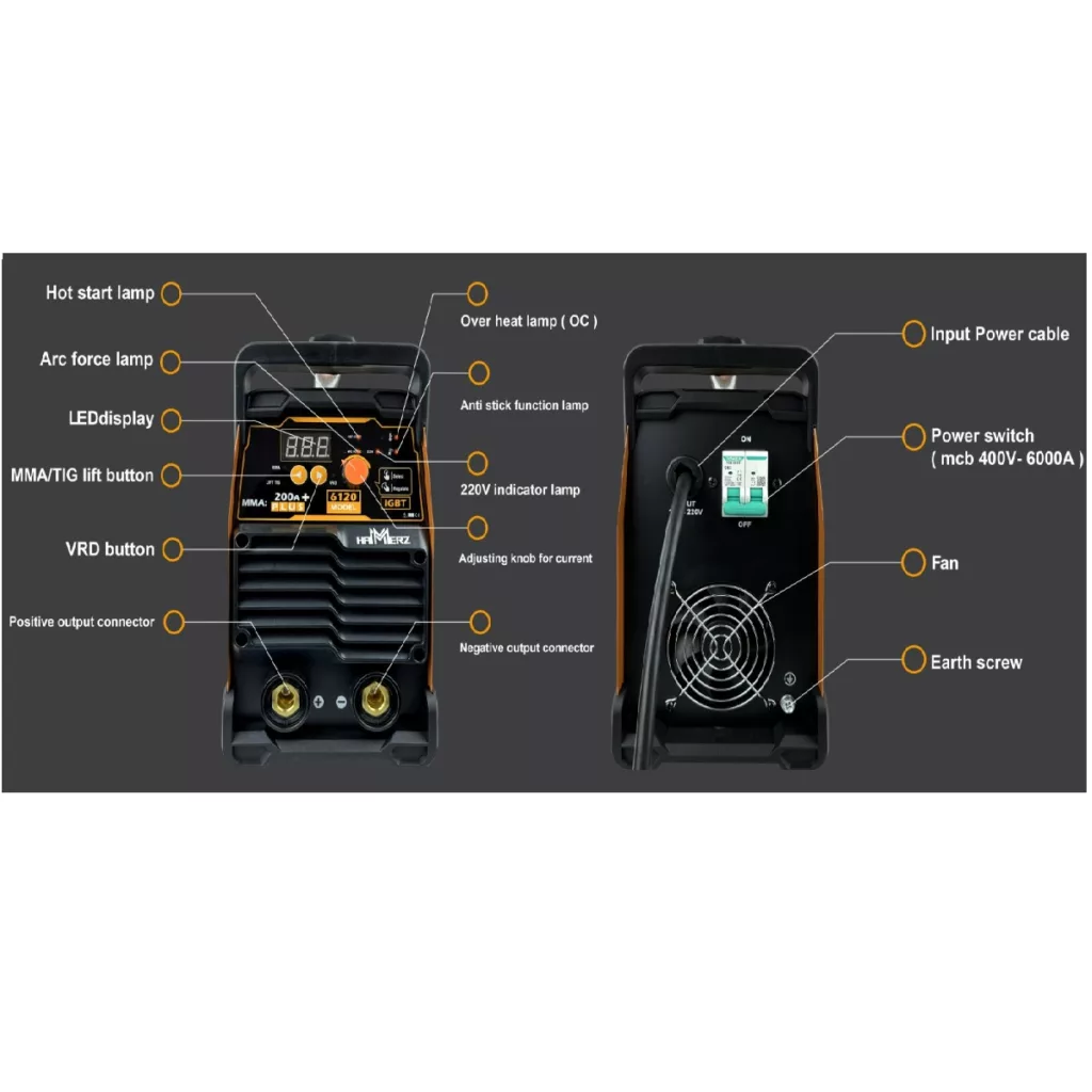 دستگاه جوش 200 آمپر هامرز مدل 6120