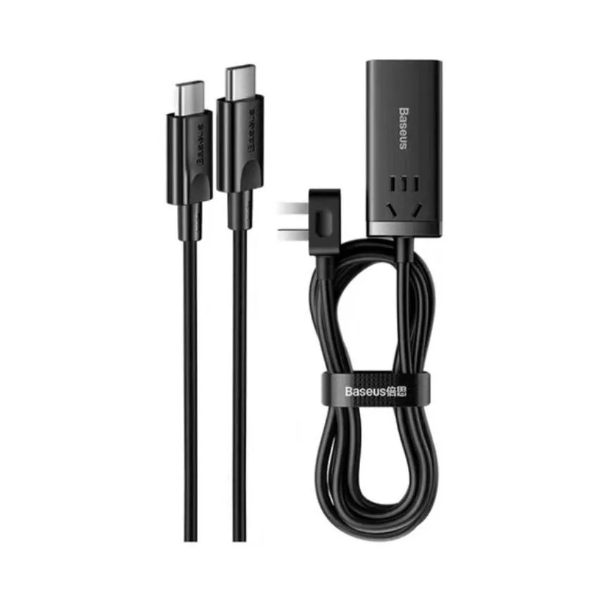 شارژر رومیزی 65 وات بیسوس مدل Powerstrip 65W به همراه کابل تبدیل USB-C