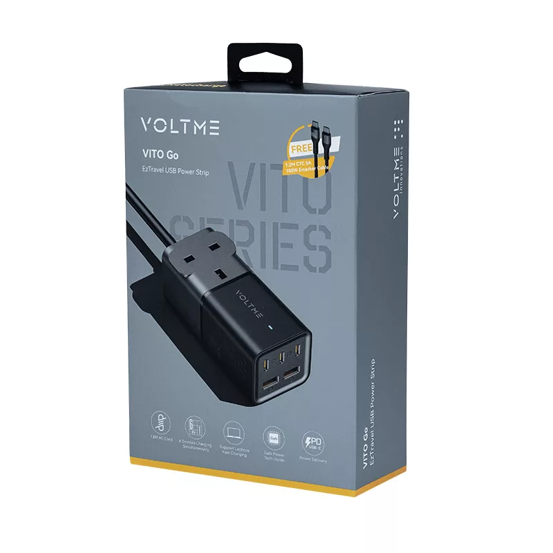 شارژر رومیزی 75 وات 5 پورت ولتمی مدل Vito Go EzTravel به همراه کابل USB-C به USB-C