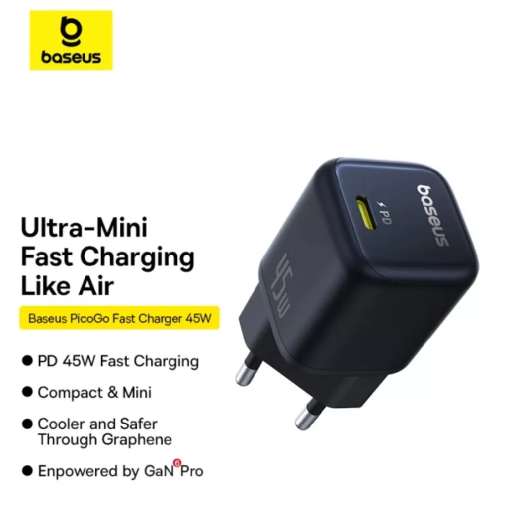 شارژر دیواری 45 وات بیسوس مدل PicoGo 45W
