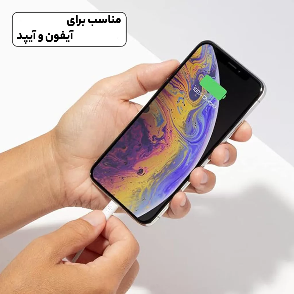 شارژر دیواری بلکین مدل WCA005vf1MWH-B5 USB-C PD PPS به همراه کابل لایتنینگ