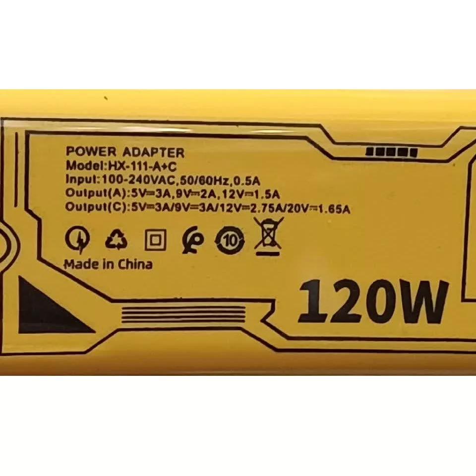 شارژر دیواری 120 وات مدل HX111-A+C به همراه کابل تبدیل USB / USB-C به لایتنینگ / USB-C