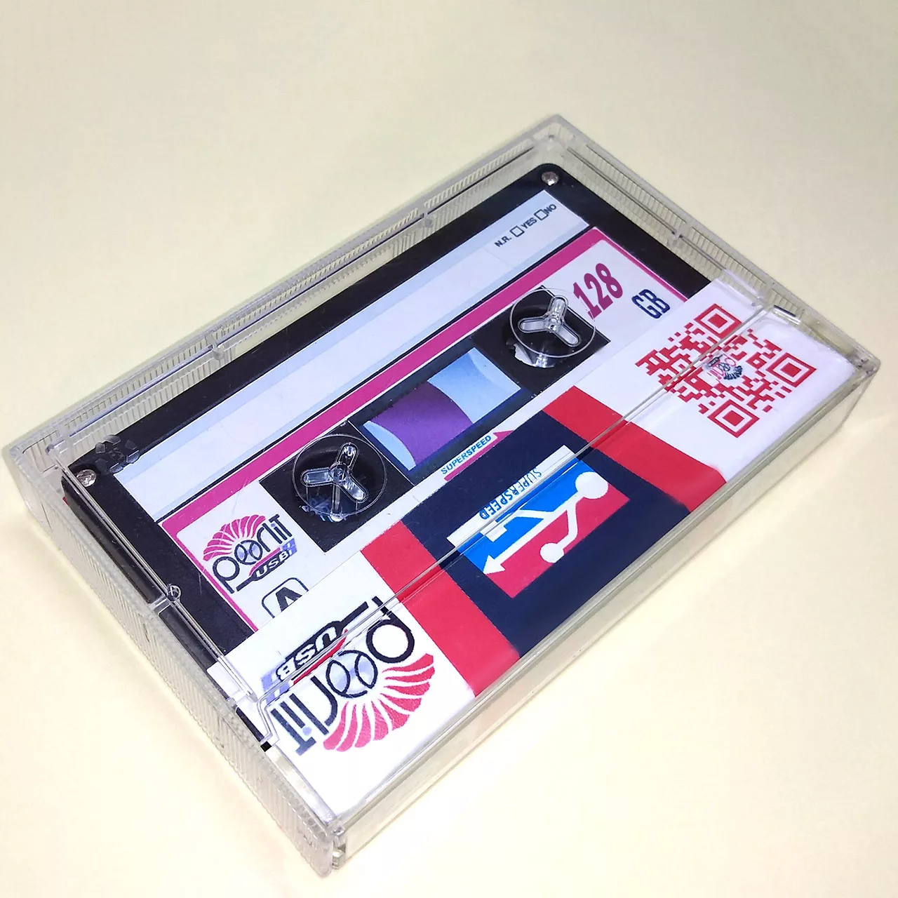 فلش مموری پرلیت یواس بی طرح نوار کاست مدل UM-67-U3.0 ظرفیت 128 گیگابایت