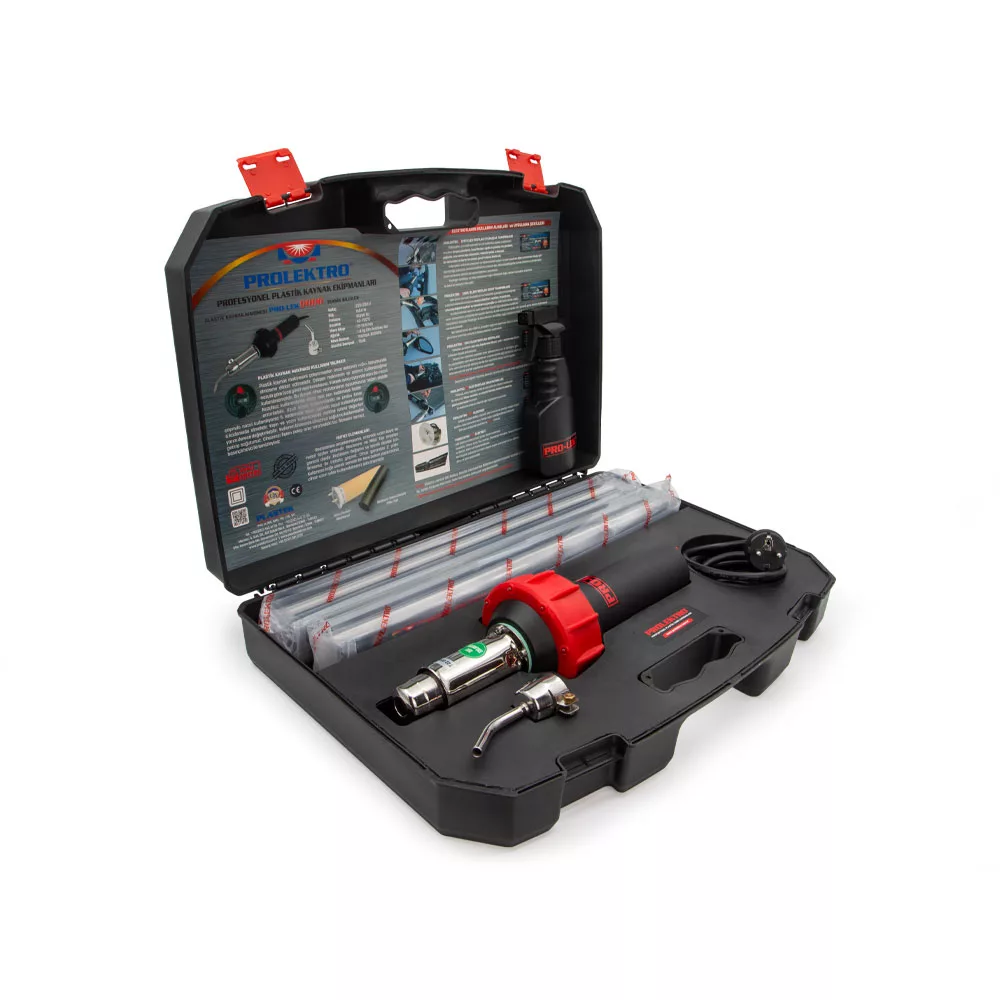 دستگاه جوش پلاستیک 1000 وات پرولکترو مدل چراغدار ست کد Pro-lek 9001 Set Plus