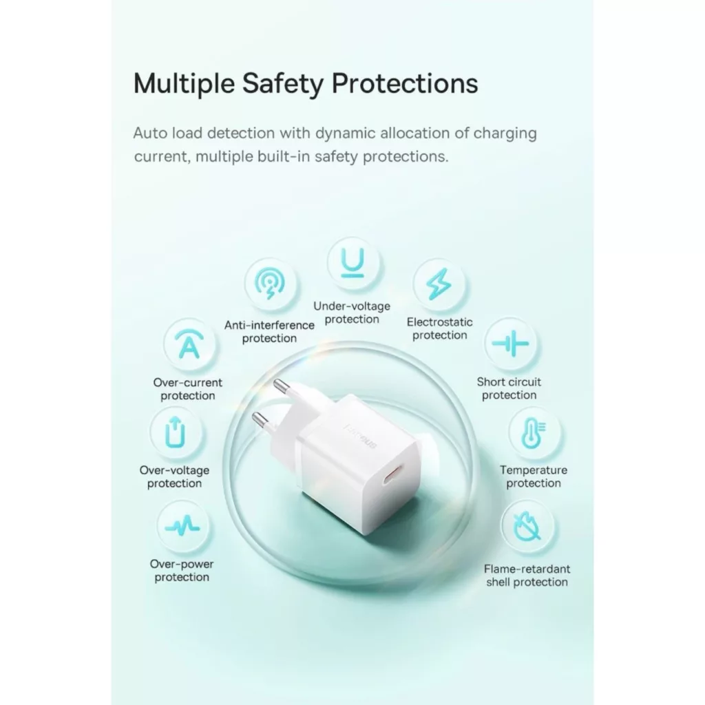 شارژر دیواری 20 وات بیسوس مدل CCGAN20E5-M