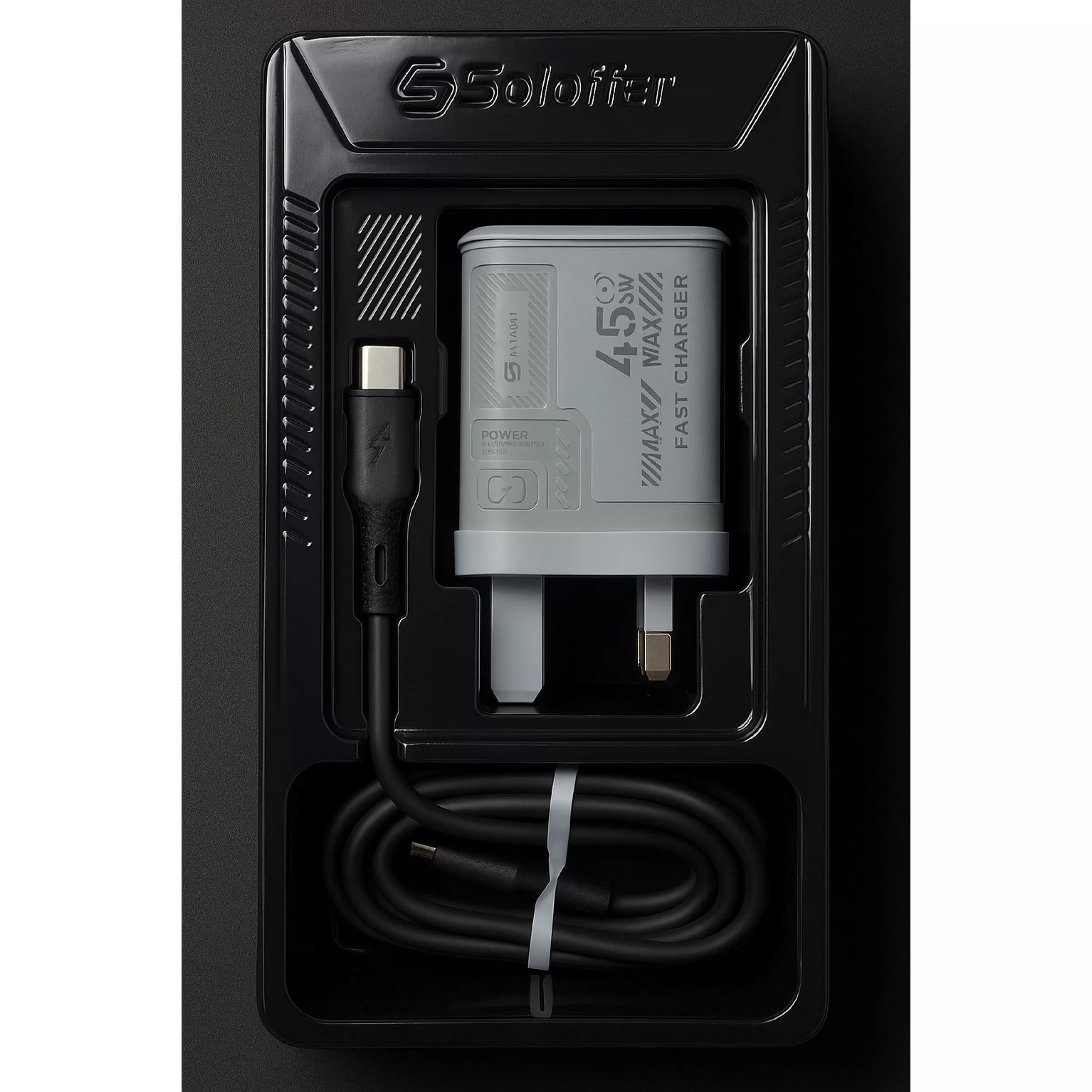 شارژر دیواری 45 وات سولوفر مدل TC-70 Fast charging به همراه کابل تبدیل USB-C