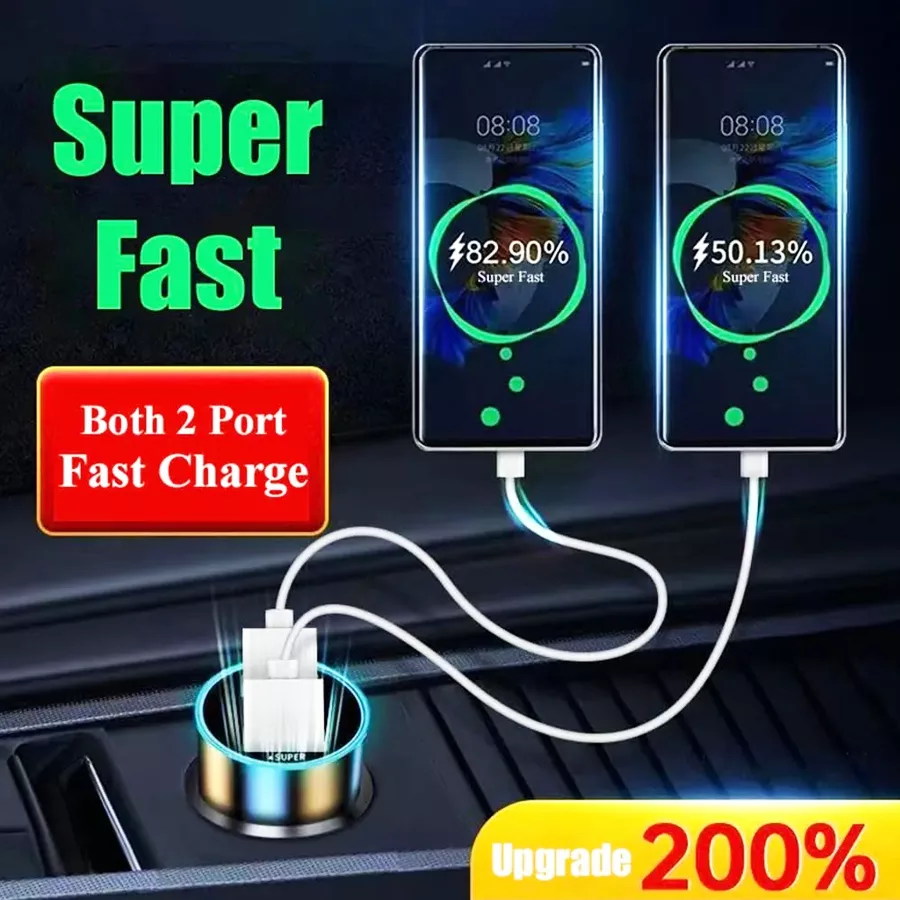 شارژر فندکی 200 وات دو پورت مدل TWOSUPER
