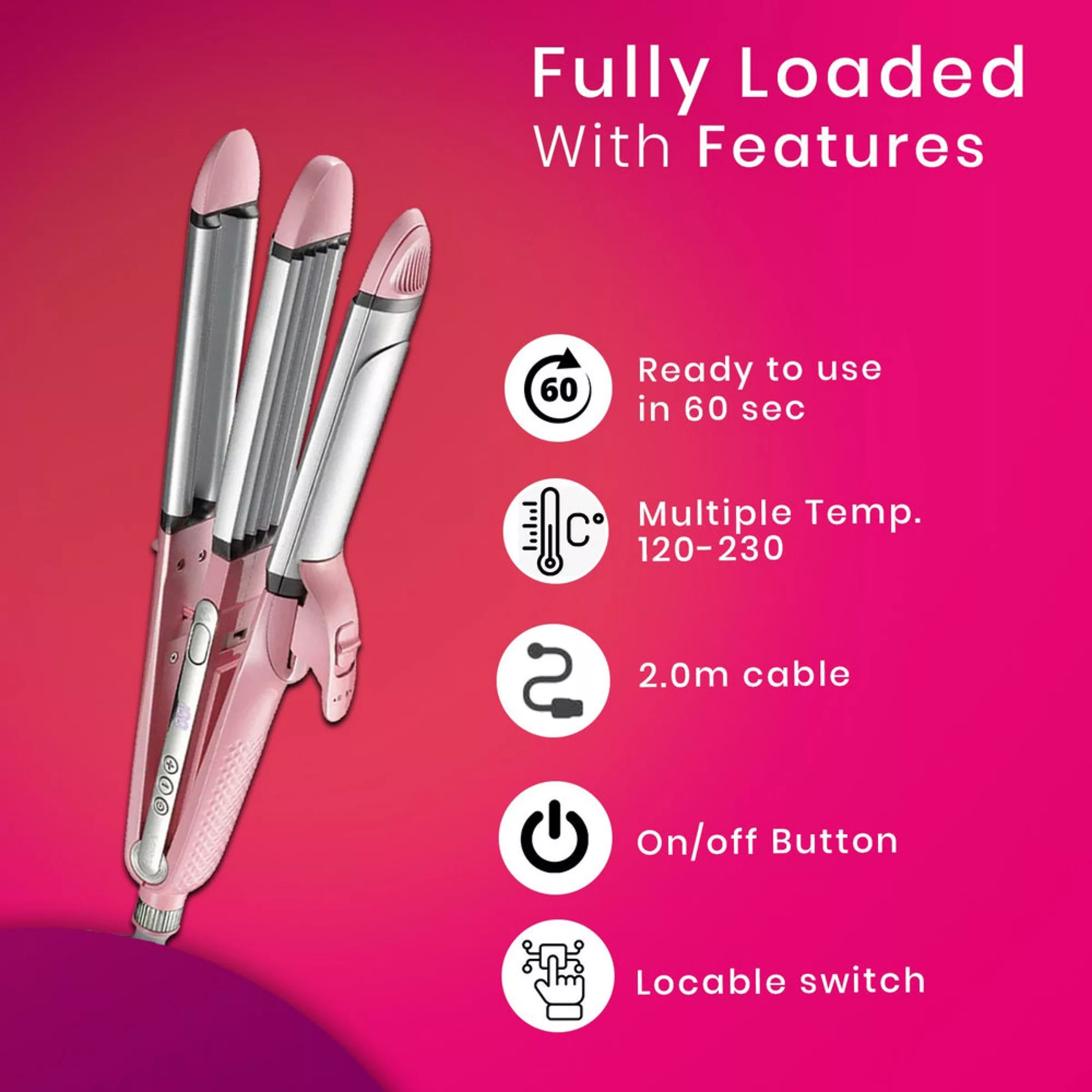 اتو و حالت دهنده ی مو وی جی ار مدل V-563