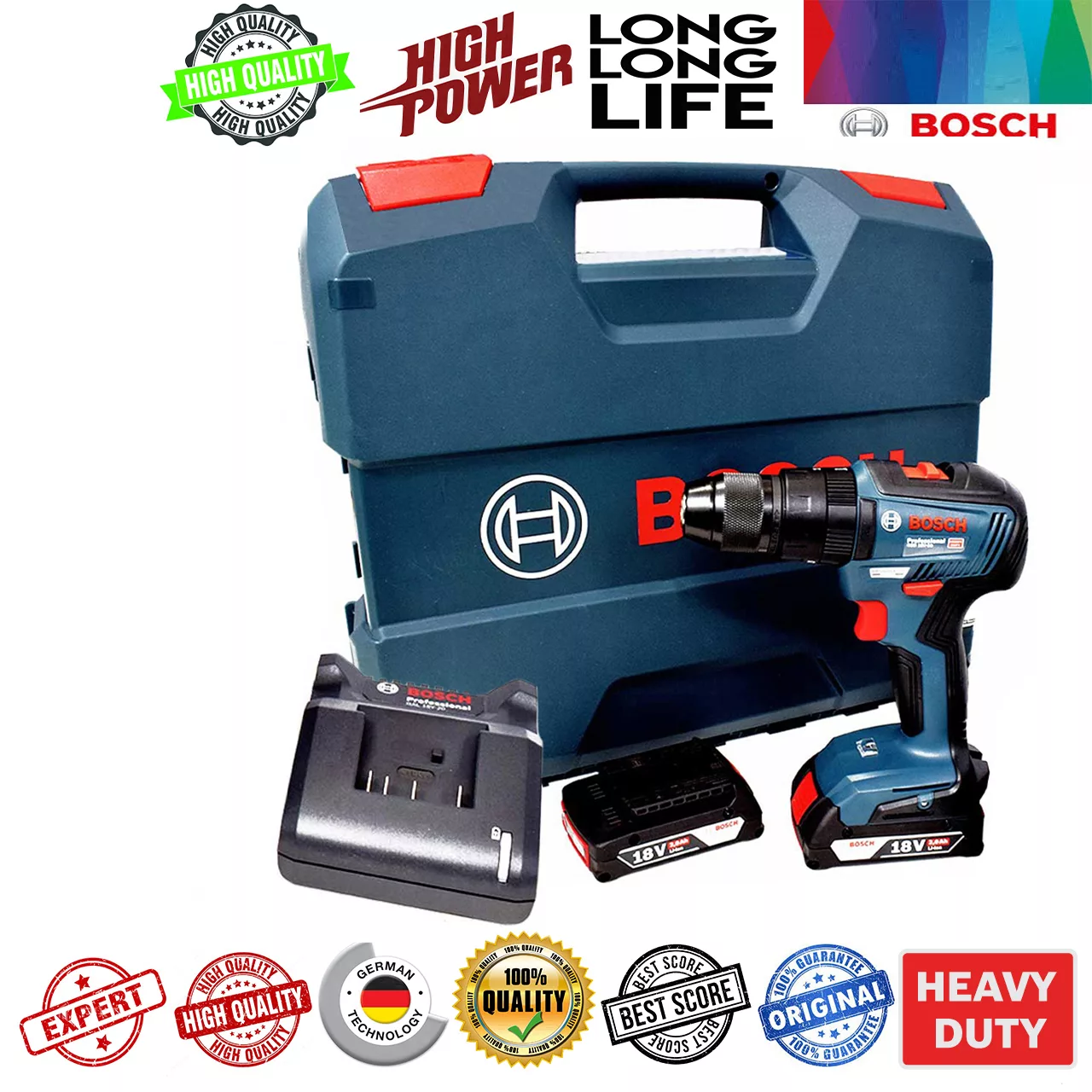 پیچ گوشتی شارژی چکشی بوش مدل بدون ذغال GSB 18V-50 Brushless Professional
