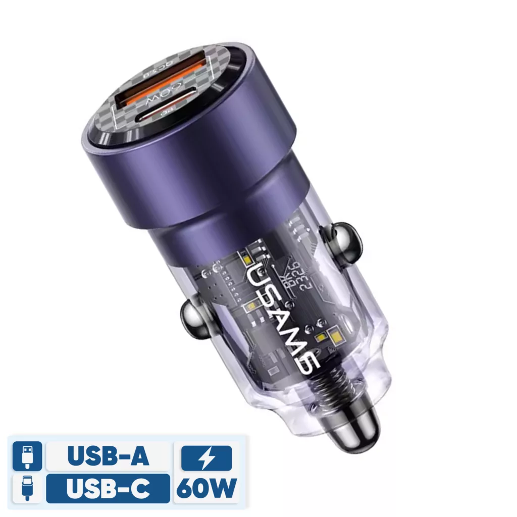 شارژر فندکی 60 وات یوسمز مدل US-CC208 C39