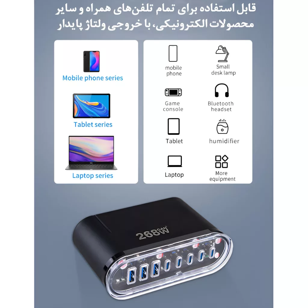 شارژر رومیزی 268 وات کبالت کد Q1