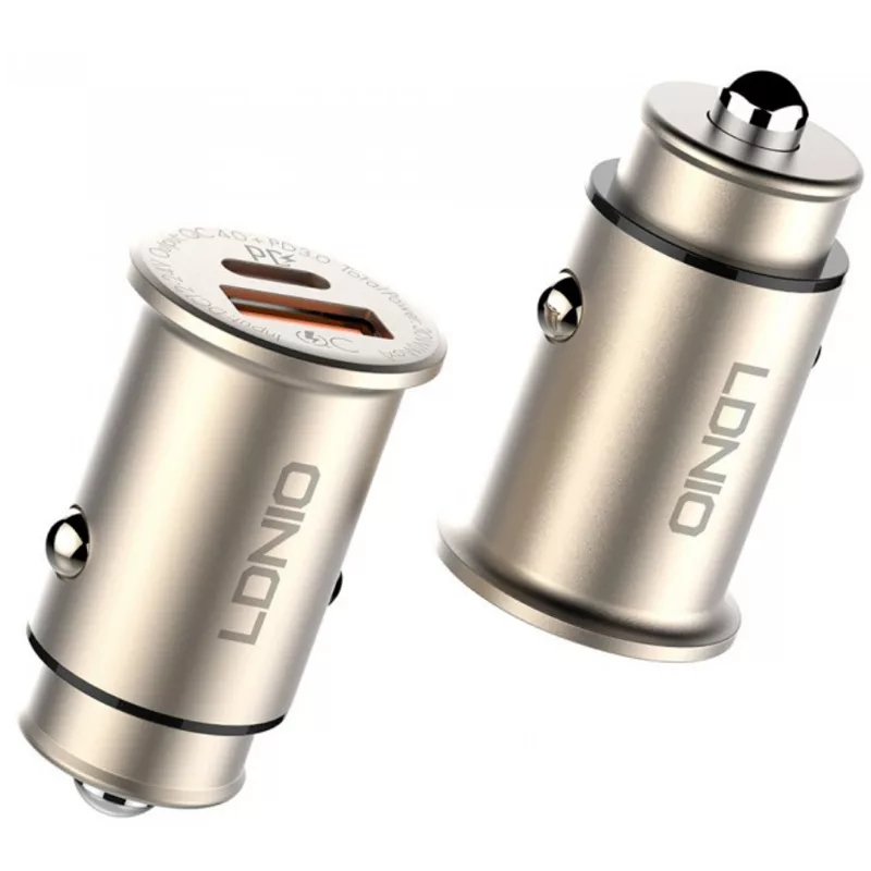 شارژر فندکی الدینیو مدل C506Q به همراه کابل تبدیل microUSB