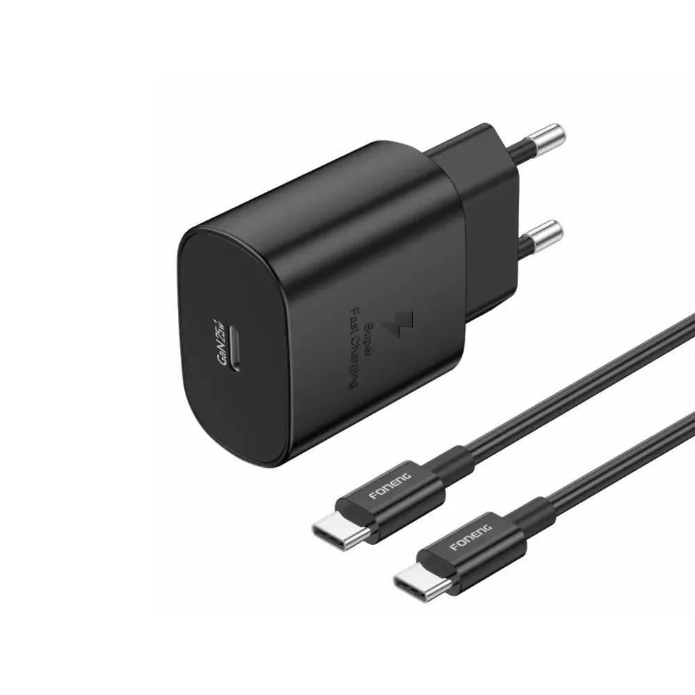 شارژر دیواری 25 وات فوننگ مدل EU51 SUPERFAST به همراه کابل تبدیل USB-C