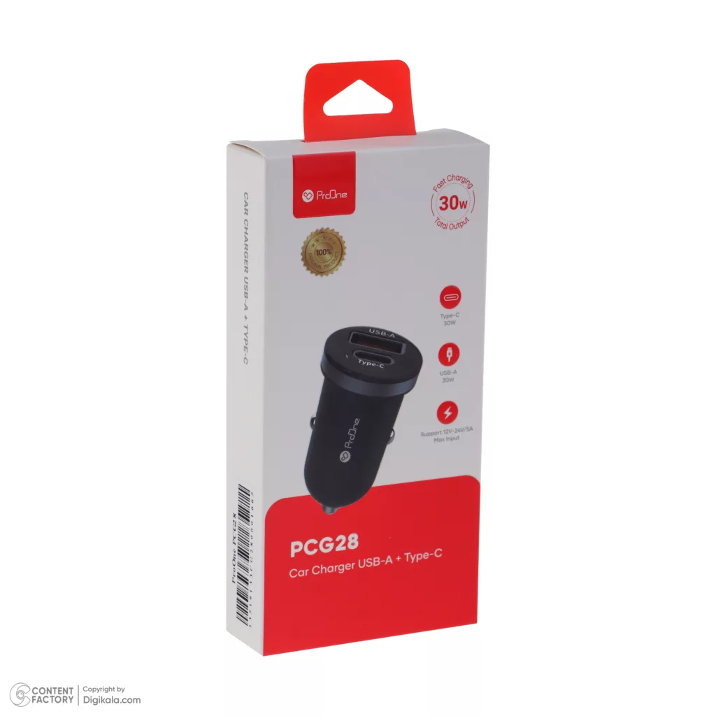 شارژر فندکی 30 وات پرووان مدل PCG28
